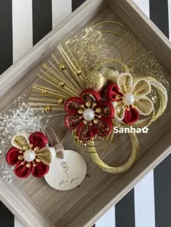 T-1188 つまみ細工 髪飾り 水引 成人式 卒業式 結婚式 七五三 髪飾り