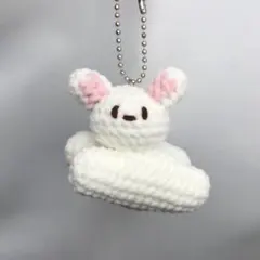垂れ耳うさぎ あみぐるみ バッグチャーム キーホルダー - メルカリ