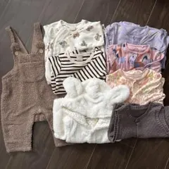 70㌢フリースオーバーオール　長袖ロンパースセット販売