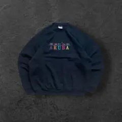 USA製oneitaトレーナーXLグーグル配色スウェットarubaブラック刺繍のサムネイル