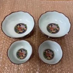 有田焼　金襴手古伊万里　清秀窯　親子鉢揃　4個セット