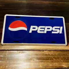 【値下げ】PEPSI ペプシ ライセンスプレート型 ブリキ看板のサムネイル