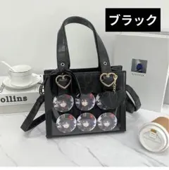 新品　痛バッグ ブラック 推し活 トートバッグ ショルダーバッグ 痛バ ハート