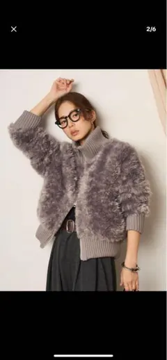 グレー ファー ボンバージャケット