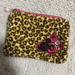 ポケットティッシュ入れ　ポーチ　ディズニー　ミニー　ヒョウ柄　平成