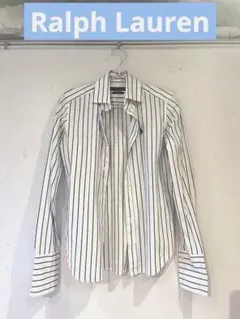 【Ralph Lauren】ストライプ長袖シャツ M ブラウス