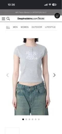 グレー 半袖Tシャツ プリントデザインのサムネイル