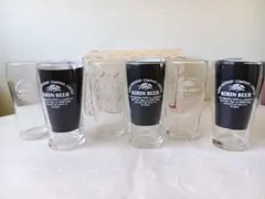 未使用キリンビールグラス　ロゴ入り KIRIN BEER グラス6個　昭和レトロ