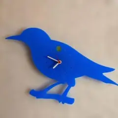 青い鳥型 壁掛 時計 北欧雑貨