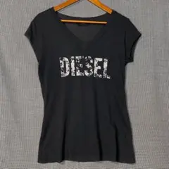 DIESEL センターロゴ 染み込みプリント ダメージ Tシャツ ディーゼル