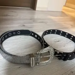 スタッズ＆ストーン付きベルトセット