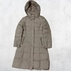 【週末SALE】 美品 ダウン ロングコート ベージュ フード付き