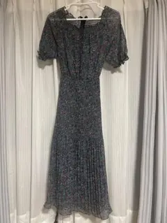 90s 日本レトロ古着 花柄シフォン風ワンピース