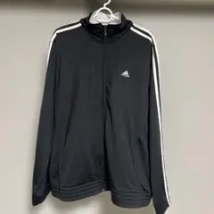 アディダス adidas ジャージ トラックジャケット ブラック 3本線 XL