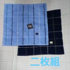 Polo チェック柄タオルハンカチ 2枚組