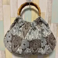 ハンドメイド ハワイアンキルト バンブーハンドル グラニーバッグ