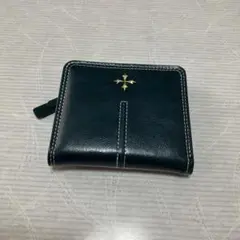 ダークグリーン レザー 二つ折り財布