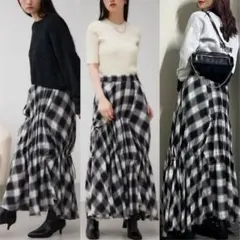 AZUL BY MOUSSY チェックボリュームスカート アズールバイマウジー