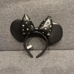 ミニーマウス レザー ブラックカチューシャ