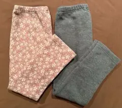 UNIQLO　ユニクロ　裏起毛　レギンス　まとめ売り　2点セット（花柄・無地）