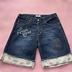 平成レトロ 希少 エンジェルブルー ハーフパンツ L ナカムラくん 刺繍 Y2K