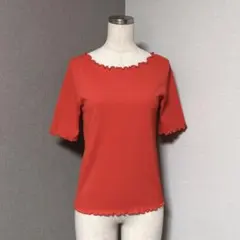 ビス メロー フリル リブ トップス オレンジ