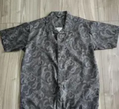 新品　メンズ　ワークマン 半袖シャツ　【M】　ビンテージ柄　短丈　古着　ボックス