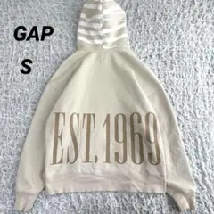 GAP プルオーバー　パーカー　ビックロゴ　S MENS 裏起毛　コットン混