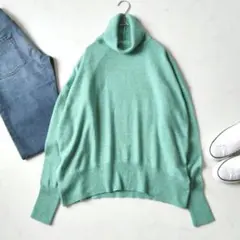 新品 グリーンレーベルリラクシング ランドリー タートルネックニット 洗える
