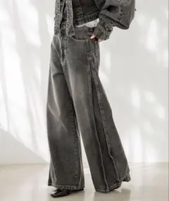 Heather ハイウエストスリットデニムパンツ S