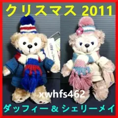 新品 ダッフィー シェリーメイ ぬいぐるみバッジ クリスマス ウィンター2011