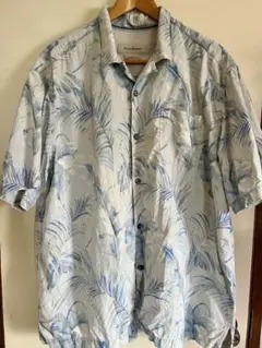Tommy Bahama アロハシャツ シルク爽やかブルーヤシの葉XL/TGのサムネイル