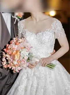 韓国風　ウェディングドレス　前撮り　半袖　Vieux Parisクリーニング済