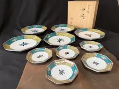 【新品未使用】九谷焼 隆仙 八角皿揃 10枚セット 木箱付 大皿 小皿 色絵 2026年最新】九谷焼隆仙の人気アイテム - メルカリ