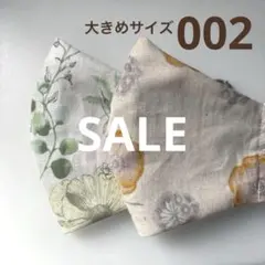 002ハンドメイドマスク＊大人用大きめサイズ2枚