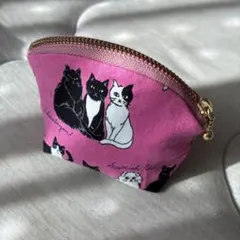 猫柄 ポーチ ピンク