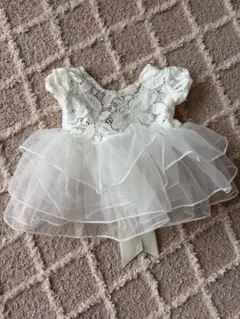 ホワイト ベビードレス レース チュール