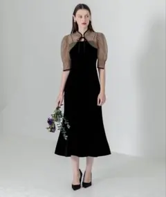 スパンコールボタニカルマーメイドボレロ2WAYワンピースドレス結婚式