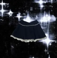 priuri 黒 プリーツスカート レース付き 平成 ダークコア