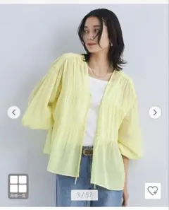 グリーンレーベルリラクシング　全方位映えギャザーブラウス