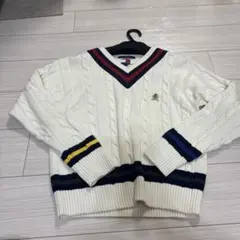 TOMMY HILFIGER 長袖 ニット セーター ホワイト キッズ　Ｌ