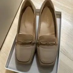 1度のみ着用ベージュ スクエアトゥ ローファー　オリエンタルトラフィック　美品