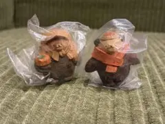 たかはたまさお 木彫り風 柿どうぞ熊・首元温め熊