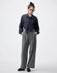 タックワイドパンツ(丈標準70.0～74.0cm) ダークグレー