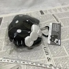 ハローキティ　カラビナ付きぬいぐるみファスナーマスコット　モノクロ