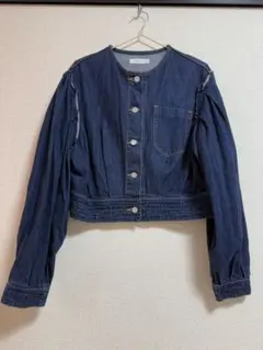 MOUSSY ショート丈ダークデニム クロップドジャケット