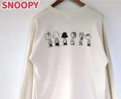 ★SNOOPY 스누피 PEANUTS 티셔츠 백 프린트 코튼