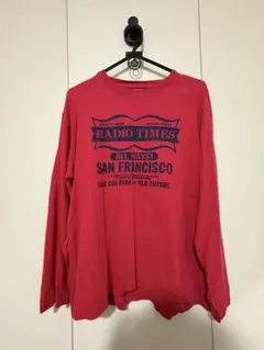 赤色 長袖Tシャツ