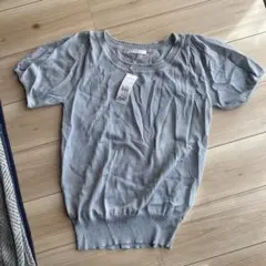 新品未使用タグ付き　LOWRYSFARM グレー 半袖ニット