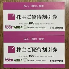 칸세키 WILD-1 주주 복리후생 할인권 15% 할인 2